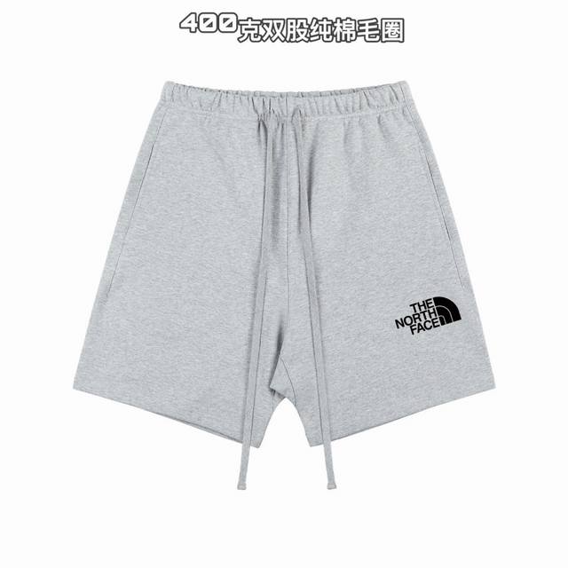 北面The North Face基础款印花双股400克纯棉毛圈男女情侣款短裤 面料 独家定制面料采用400G纯棉毛圈面料市场找不到第二家 可以说一条短裤能穿5年