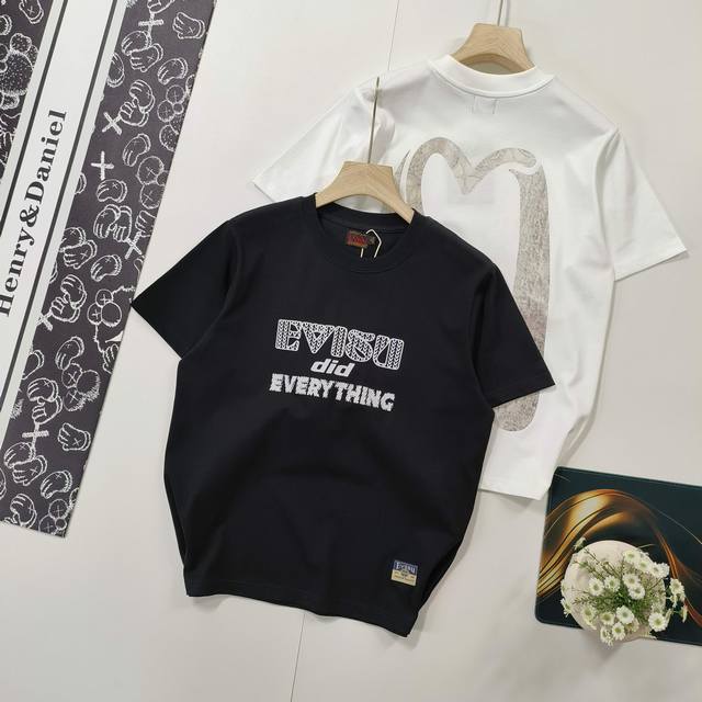 尺码S-2Xl掌柜推荐 evisu 福神 2025年春季新品 男士海鸥大M印花短袖T恤 原版面料高版本高品质 网红明星同款 休闲单品易于搭配 人气一直居高不下