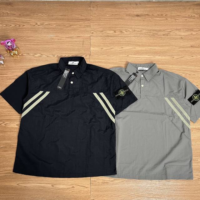 stone Island 石头岛双条杠机能衬衫短袖 甄选品质 实拍可见 面料采用高品质锦纶衬衫面料 当季必备 版型超正 拒绝臃肿 面料质感非常棒 非常显高端 当