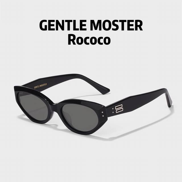 Rococo gentle Monster太阳镜 墨镜 出行必备Jennie同款 原单级别蔡司镜片 专柜品质细节 随意对比 上扬的猫眼款墨镜搭配宽镜腿的金属标识