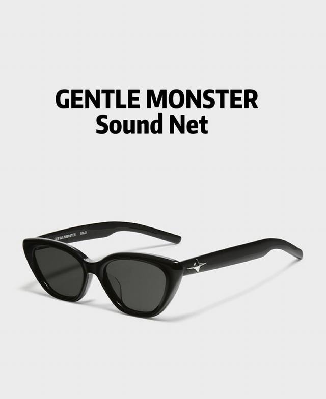 Sound Net Gentle Monster太阳镜 墨镜 出行必备原单级别蔡司镜片 专柜品质细节 随意对比 微微向上的猫型框型搭配镜腿的金属星星标识 复古又