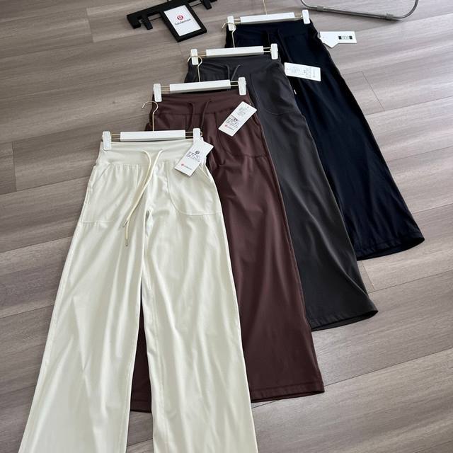 官网同款质感超好垂感十足 Lululemon 璐璐乐蒙Throwback Still四色直筒亲肤透爽健身运动直筒裤 高收腰腹提臀亲肤 长裤阔腿裤 原厂来货 真正