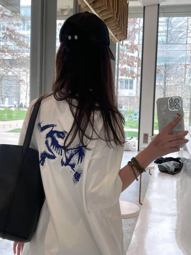 Arcteryx始祖鸟 Arc'multi Bird 始祖鸟 Arcteryx男女款Kragg Sl模糊鸟标圆领短袖落肩袖T恤 原版复刻 顶级品质 260克原版