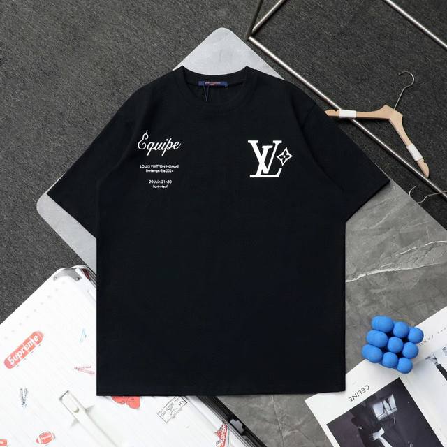上新 顶级复刻 高端定制 Louis Vuitton 路易威登Lv 新款前后印花休闲短袖T恤 - 款号: 3314 - 颜色 黑色 白色 - 购入原版开模打造