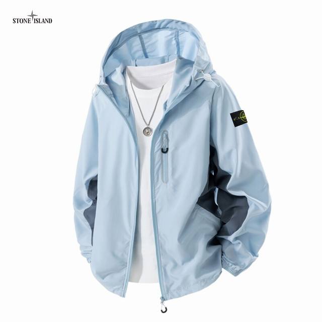 上新 Stone Island石头岛 美式户外设计感超强专业防晒指数100+透气宽松百搭连帽皮肤衣外套 高品质男女防晒衣 网络线上 海内外人气爆款 采用新颖独特