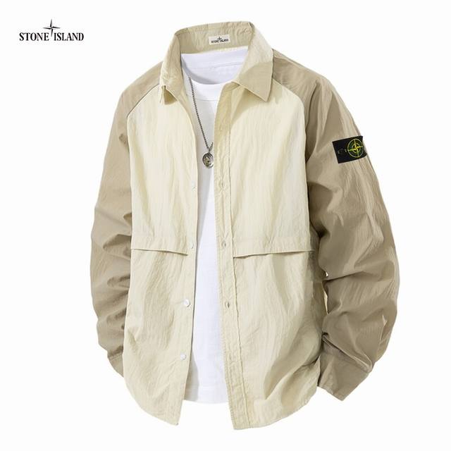 上新 Stone Island石头岛 美式户外设计感超强专业防晒指数100+透气宽松百搭连帽皮肤衣外套 高品质男女防晒衣 网络线上 海内外人气爆款 采用新颖独特