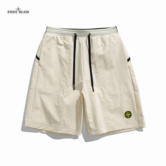上新 Stone Island石头岛 高品质 夏季冰丝百搭日系五分短裤 海内外人气爆款 采用国标舒适健康面料 大厂流水作业 免烫工艺 保色不缩水 不起球有垂感