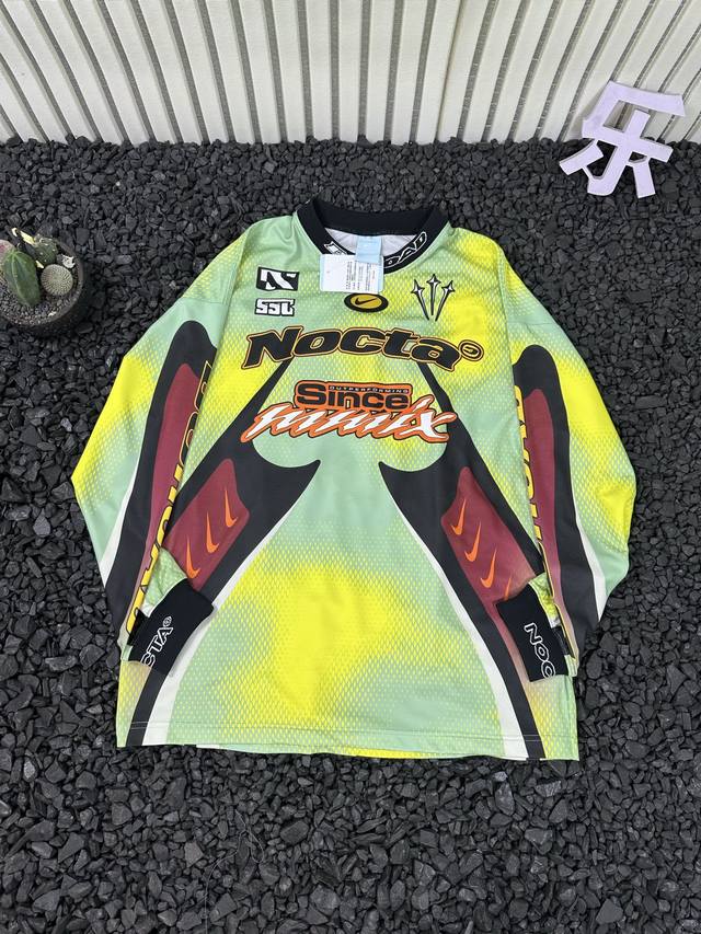 顶级热度 Nike Nocta 24Ss 联名款 赛车印花速干网眼宽松休闲长袖T恤外套 宽松版型 男女通穿 - 原版购入开发打版 所有细节激光定位 面料定织轻薄