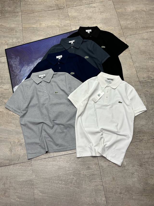 上新 lacoste鳄鱼经典基础款胸前刺绣小Logo短袖polo衫 夏季polo衫短袖 商务休闲简约风 上身帅气百搭 夏季出行穿搭必备百搭奢潮单品 甄选弹力棉质