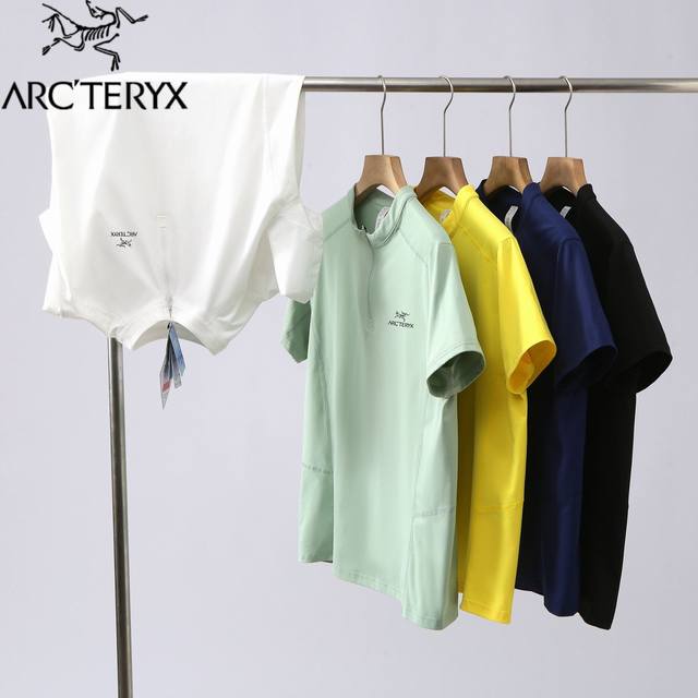 Arc'teryx始祖鸟高端线男士 高弹速干科技印花半拉链夏季新款高性能短袖polo衫 T恤衫 精选高弹速干科技面料 兼具柔软与挺括感 亲肤舒适 吸湿排汗性能优