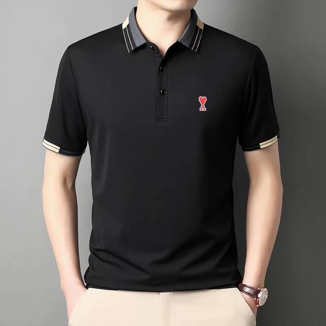 ami 艾米 相色条纹情侣款polo衫 经典火爆款来袭 经久不衰的时尚 因你而生 使用专为叠搭而设计的单品 经典 野出天性 这款polo衫, 采用优质珠地丝光棉