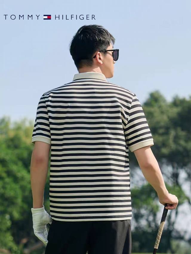 tommy 汤米 25Ss夏季新款桑蚕丝条纹翻领短袖polo衫 带给你不一样法国绅士风情 打开男人的衣橱 无论潮男还是宅男 无论是 小鲜肉 还是 老干部 必有p