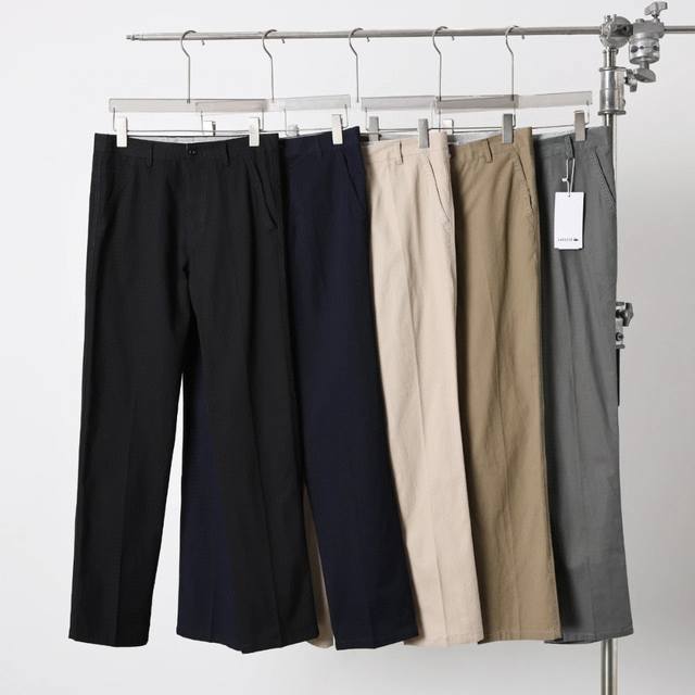 25夏季新品系列 Lacoste 法国彩色鳄鱼男士修身版型纯棉西裤 经典纯色棉质直筒修身长裤 男士裤腰经典时尚百搭商务休闲西裤 此款休闲西裤用心甄选客供优质97