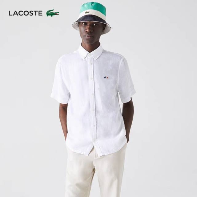 法国鳄鱼 Lacoste高定彩鳄版短袖休闲衬衣 商务休闲两用 牛津纺全棉面料 抗皱 休闲特别帅气 现货备足 放心上 广大消费者看的是什么 除了直观看到的风格版型