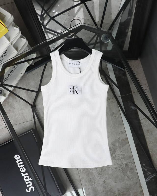 顶级版本 Calvin Klein-Ck新款百搭经典背心 原版面料高版本高品质 网红明星同款 定织四针双线超大弹力棉 胸前高定制刺绣Logo标志打底 单穿 夏季