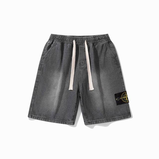 供 Stone Island石头岛休闲复古水洗牛仔短裤 主标 水洗 辅料齐全 定制原版一致品牌徽章 纽扣全部开模 原单品质必入款 独家定制重磅丹宁牛仔面料 多重