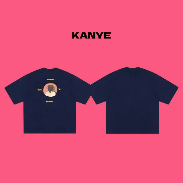 cpfm Kanye 侃爷 Jesus Is King 三神耶稣发泡印花大版型情侣圆领休闲短袖-原单版本 color 藏青色 size S M L Xl num