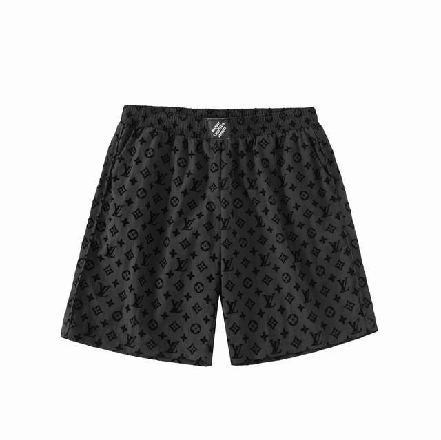 顶级复刻版本 Louis Vuitton Lv路易威登 新款提花植绒满印休闲束腰松紧短裤五分裤 套装 面料: 280克重磅纯棉 随意对比 louis Vuitt