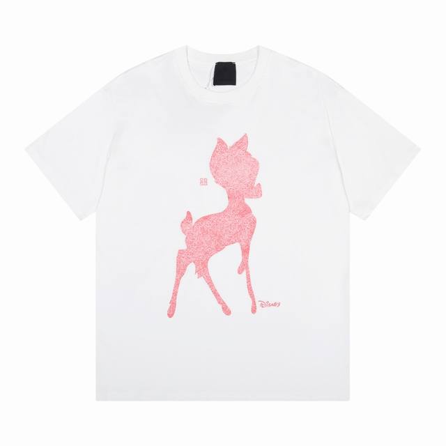 givenchy#纪梵希.经典小鹿印花T恤 面料 240克双纱高密度纯棉面料 - 工艺: 整件衣服采用精密压花工艺 - 男女同款均可驾驭 - 尺码 M L Xl