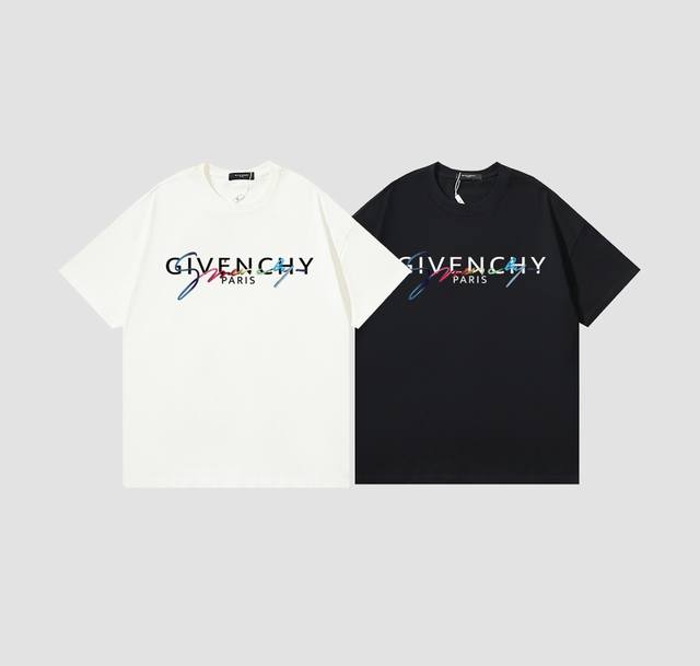 givenchy 纪梵希 夏季新款彩虹飘带字母印花短袖徽标休闲男女T恤 小红书 Ins 爆火 巧搭趣味图案 男女上身效果都超级Nice 采用精梳棉面料 上身柔软