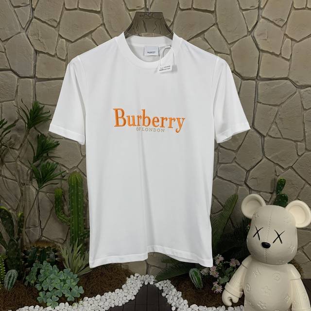 panda版本 供货 #代购级 巴宝莉 Burberry博柏利 字母刺绣圆领休闲短袖 T恤 白色 秒杀市面上一切版本 只能说根本就不是一个级别的存在 不管是材质