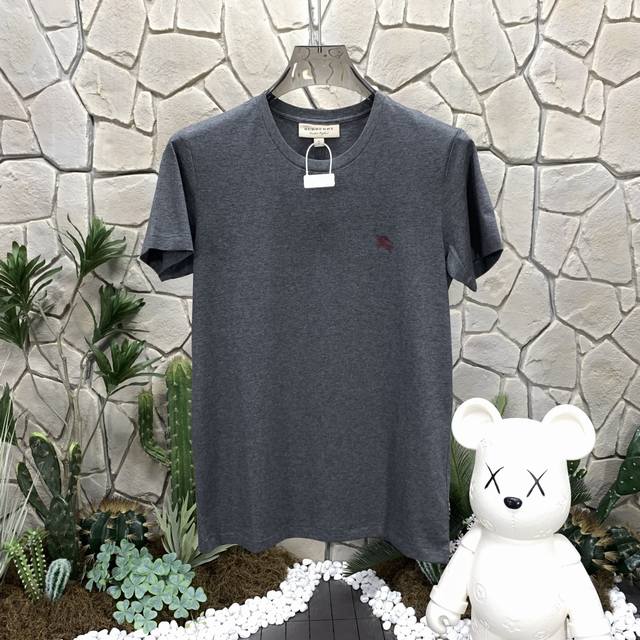 panda版本 供货 #代购级 巴宝莉 Burberry博柏利 棉质纯色圆领短袖T恤 男女款 灰色 秒杀市面上一切版本 只能说根本就不是一个级别的存在 不管是材