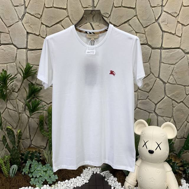 panda版本 供货 #代购级 巴宝莉 Burberry博柏利 纯色马术骑士刺绣圆领短袖T恤 男款 白色 秒杀市面上一切版本 只能说根本就不是一个级别的存在 不