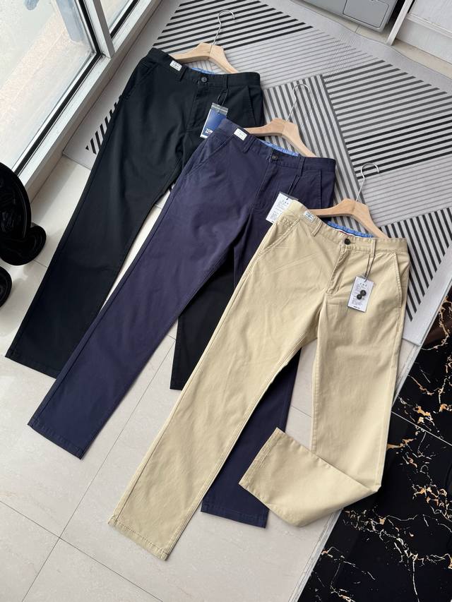 Tommy汤米醉新款男士简约商务春秋新款天丝棉刺绣休闲长裤 原单货 渠道来之不易 此款绝对经典常青款 穿个十年八年都不过分 日常必备的完美之选 简单大气亦时尚有
