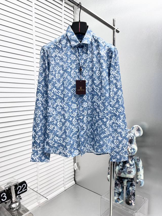 LV* 24Ss秋冬新款 渐变老花长袖衬衫 Monogram花卉 时尚气息高级又时髦 经典版型帅气百搭不挑人 必入高级单品 尺码M-3Xl