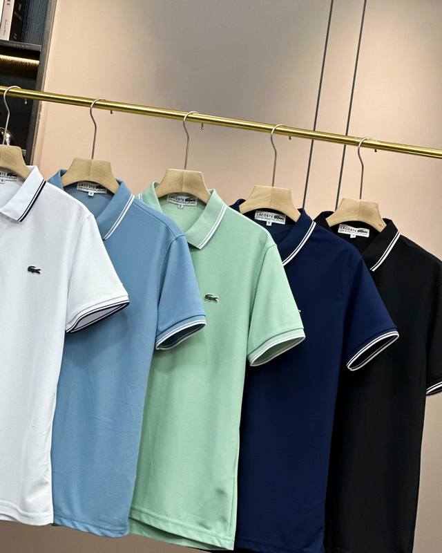 鳄鱼经典基础款翻领胸标小Logo短袖T恤 五色可选 夏季polo衫短袖 商务休闲简约风 上身帅气百搭 夏季必备百搭奢潮单品 高端定制冰蚕丝面料 穿着舒适 冰爽丝