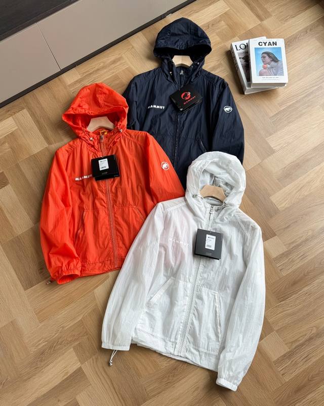 颜色 白色 桔色 藏青 尺码 S到3Xl 猛犸象Mammut25欧洲线定制款户外轻量化Upf70+防晒服 25新款面料舒服到爆 定织防撕裂细格防晒冰感面料 Up