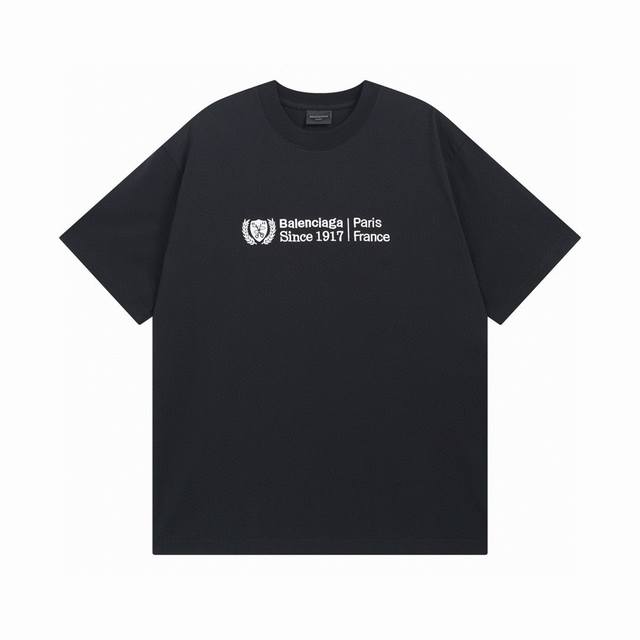 Balenciaga 巴黎世家2025 Ss 前面麦穗剪刀徽章刺绣短袖T恤 本市场No.1的质量 真正天花板品质 全部原版开发注意细节图 避免被盗图商家混发 正