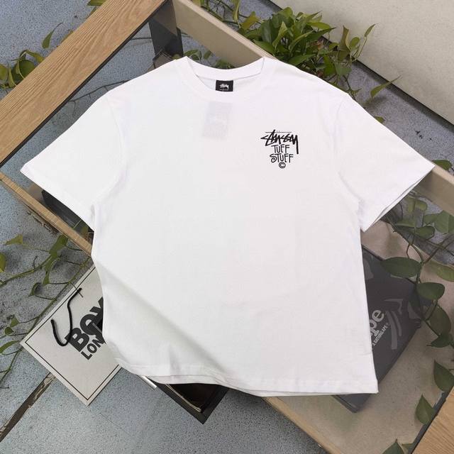 上新 款号 Bm187 高版本 2025新款Stussy斯图西机床台虎钳皇冠字母图案Logo印花休闲情侣宽松短袖T恤 经典永远不会过时 人手必备款 260G纯棉
