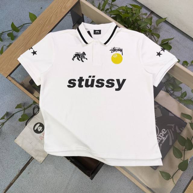 上新 款号 Bm178 高版本 2025新款Stussy斯图西星标桌球黑8字母图案Logo印花休闲情侣宽松短袖polo衫 经典T恤永远不会过时 人手必备款 25