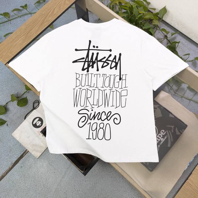上新 款号 Bm165 2025新款Stussy斯图西Since19 图案字母Logo印花休闲情侣宽松短袖T恤 经典永远不会过时 人手必备款 250G纯棉精梳棉