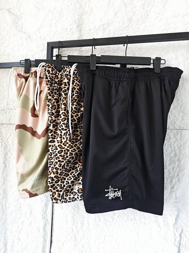 Stussy Ss Ss Basic Mesh Short 徽标Logo双层网眼宽松美式复古休闲短裤 男女同款 原版购入 定制面料 双层不透 质感超强 三色协议