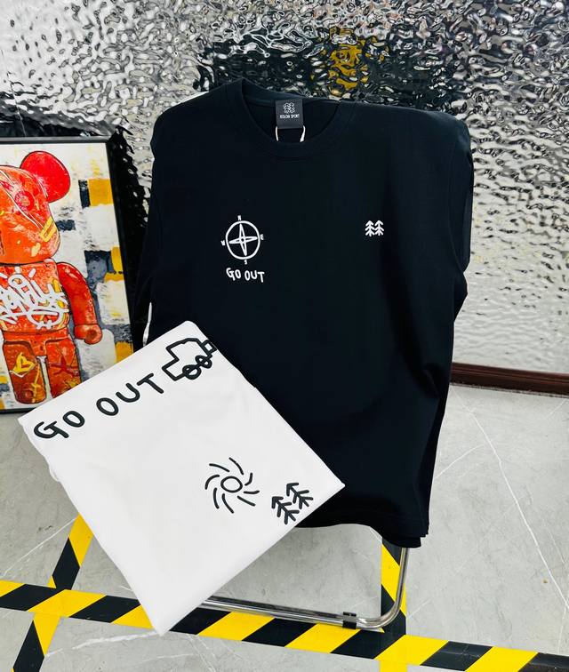 可隆 kolon Sport 可隆Jeon Handful插画师联名25夏季新款印花休闲宽松情侣款 短袖T恤1060 细节:版本一比一复刻 吊牌 领标 水洗 面