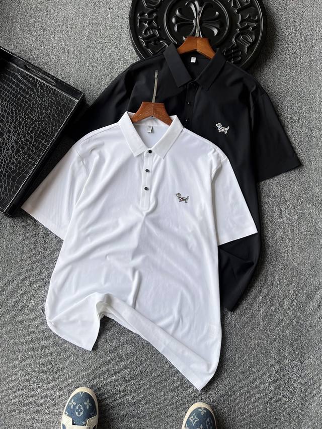 专柜冰氧蚕丝 人气爆款 Thom Browne 汤姆布朗专柜新品小狗冰氧蚕丝无痕短袖polo衫 恒隆在售万元级 款号 1235 tb家今年最新冰氧液氨棉蚕丝锦氨