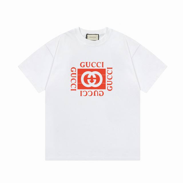 gucci 古驰 2025 Logo印花圆领套头短袖 26S 双纱纯棉260克 尺寸 Xs-L
