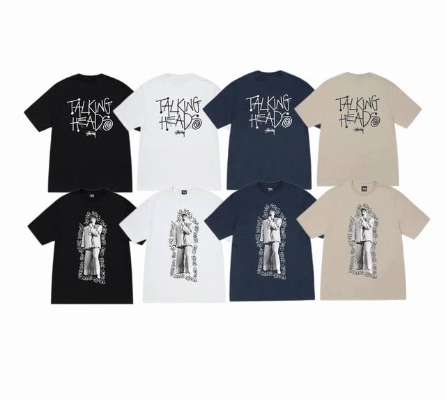 上新款号 S112 stussy斯图西 Stussy X Talking Heads E Zm Fw23 Stopmaking Sense Tee 麦克区人像手