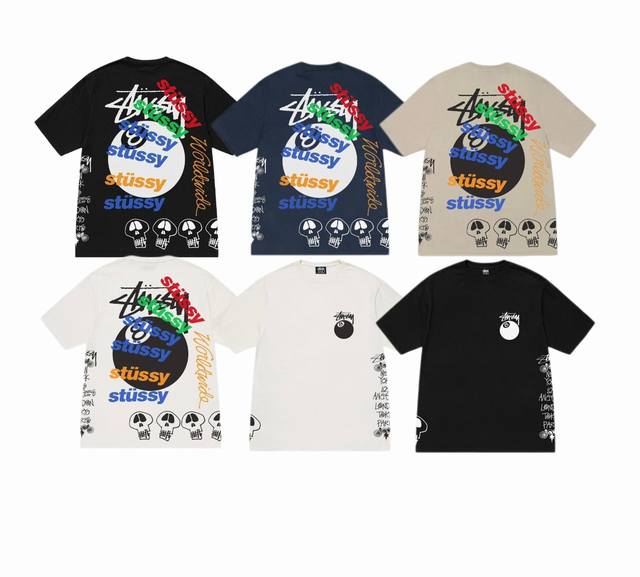 上新款号 S103 stussy斯图西 Stussy Ss24 Test Strike pigment Dyed Tee 85F3列 夏季系列 黑8 Logo字