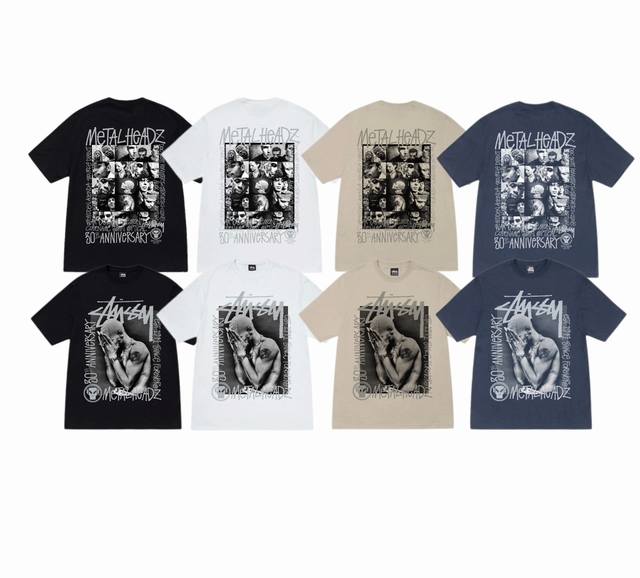 上新款号 S102 stussy斯图西 Stussy X Metalheadz 联名款 Ss24 胸前Logo人物印花图案短袖T恤 男女同款 原版打造 细节高控
