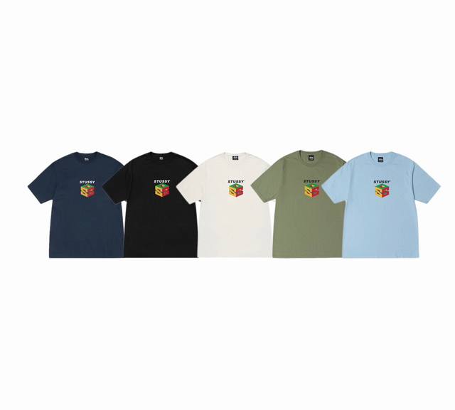 上新款号 S087 stussy斯图西 Stussy 夏季系列 创意S立方体印花图案Logo印花宽松短袖T恤 原版打造 细节高控 -面料精选220G纯棉面料 手