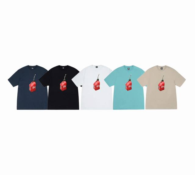 上新款号 S086 stussy斯图西 Stussy Ss24 Fueled Tee 印花图案圆领短袖T恤 男女同款 原版打造 细节高控 -面料精选220G纯棉