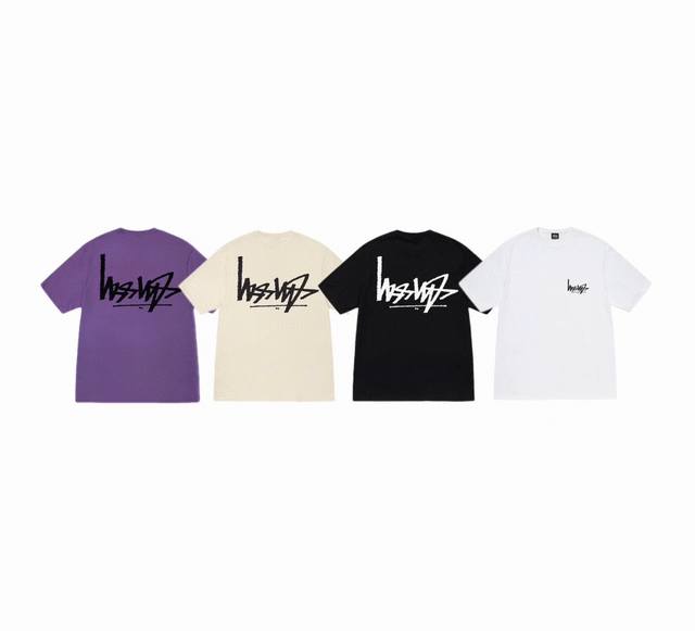上新款号 S068 stussy斯图西 Stussy斯图西 经典倒写Logo字母涂鸦印花短T恤男女同款 原版打造 细节高控 -面料精选230G纯棉面料 手感柔软