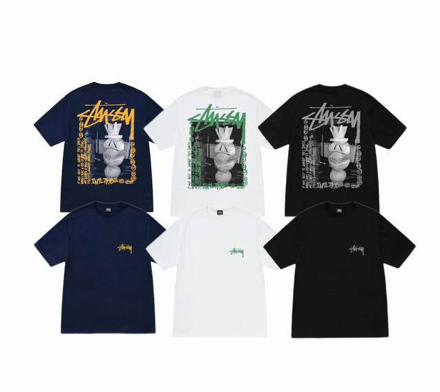 上新款号 S053 stussy斯图西 Stussy斯图西 艺术品雕塑石膏印花纯 棉短袖T恤情侣款 原版打造 细节高控 -面料精选230G纯棉面料 手感柔软舒适