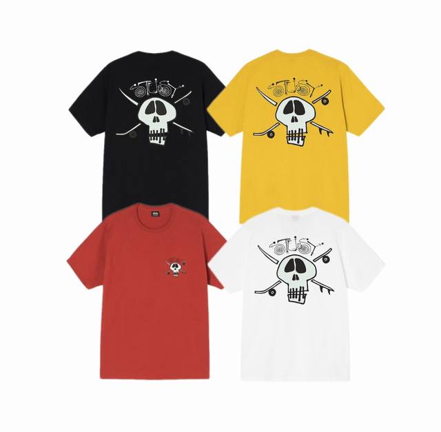 上新款号 S049 stussy斯图西 Stussy Surf Skate Skull Tee 冲浪滑板骷髅短袖T恤男女情侣款 原版打造 细节高控 -面料精选2