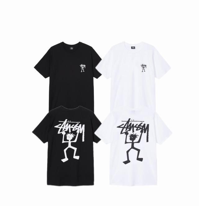 上新款号 S040 stussy 斯图西 Stussy Warriorman勇士印花短袖T恤 原版打造 细节高控 -面料精选230G纯棉面料 手感柔软舒适 吸汗