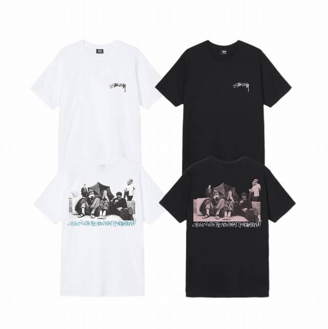 上新款号 S039 stussy 斯图西 Stussy New Beat Tee20Ss美版复 古摇滚乐队印花短袖T恤 原版打造 细节高控 -面料精选230G纯