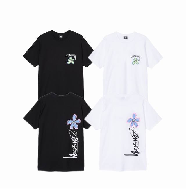 上新款号 S038 stussy 斯图西 经典四叶草印花款 男女情侣装宽松圆领T恤 原版打造 细节高控 -面料精选230G纯棉面料 手感柔软舒适 吸汗透气. -